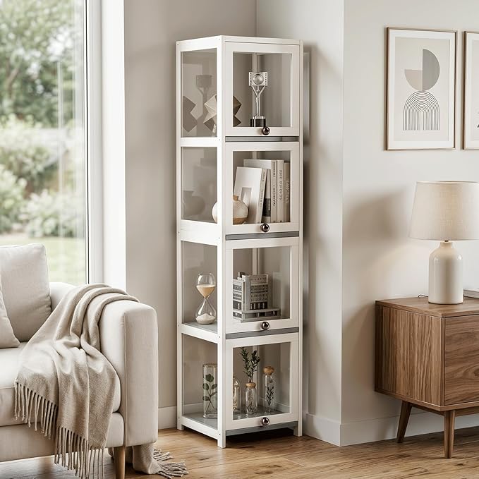 Magshion Display Cabinet, 4-Tier Corner Shelf