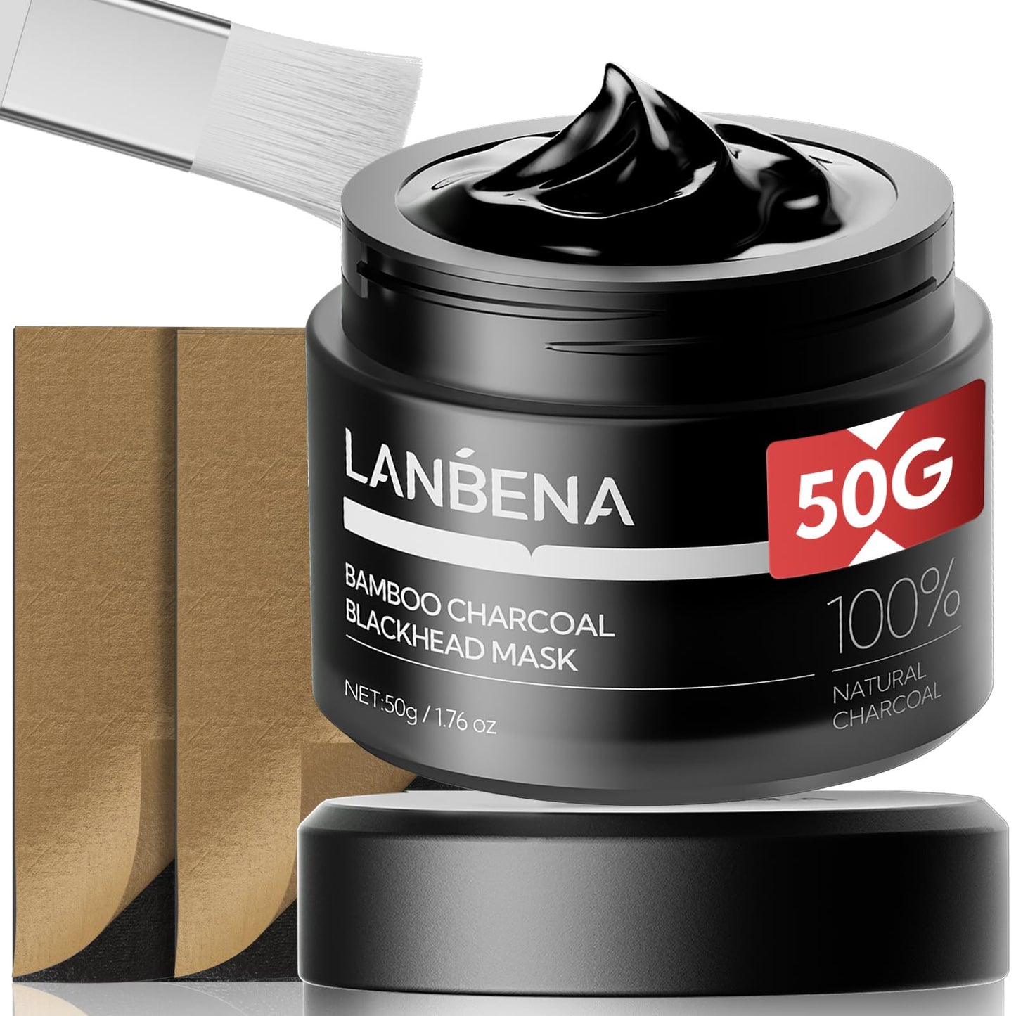 LANBENA 2.0 Blackhead Remover, Nose Plants Pore Strips Deep Cleansing Peel off Mask with Salicylic Acid, Amazonian White Clay, 60Pcs Nose Strips Black Heads Remover from Face