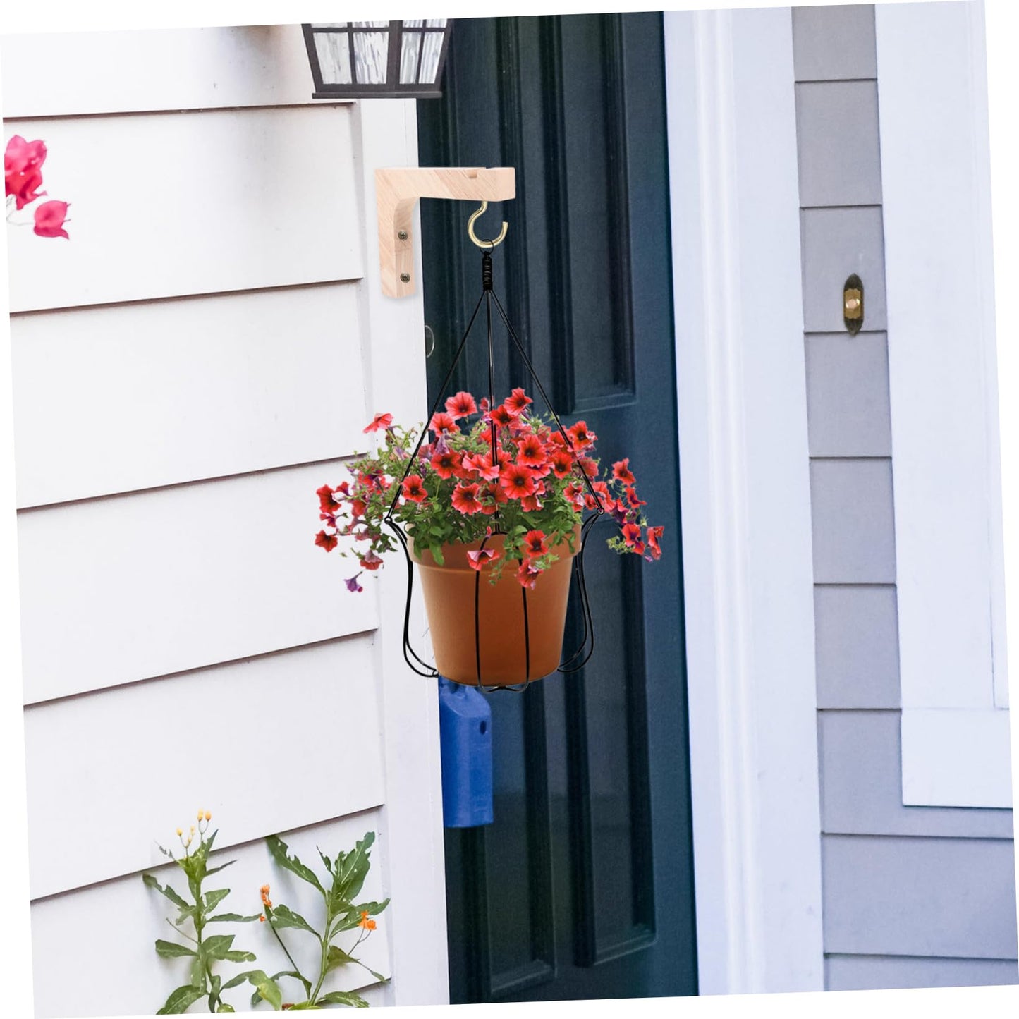 MERRYHAPY Wooden Plant Hangers Wall Hooks Heavy Duty Hanging Brackets 2pcs Natural Wood Color for Outdoor and Indoor Wall Hanging Plants