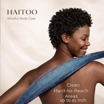 African Net Sponge Authentic, 3 Pieces African Exfoliating Net Sponge Body Back Scrubber Exfoliating Washcloth for Shower Bath for All Types (Pink+Purple+Green, 3 Pcs)