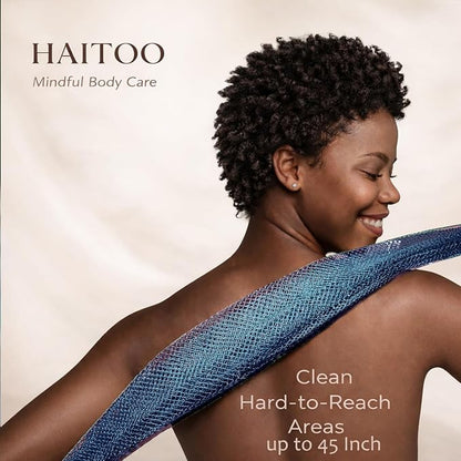 African Net Sponge Authentic, 3 Pieces African Exfoliating Net Sponge Body Back Scrubber Exfoliating Washcloth for Shower Bath for All Types (Black+Champagne Gold+Brown, 3 Pcs)