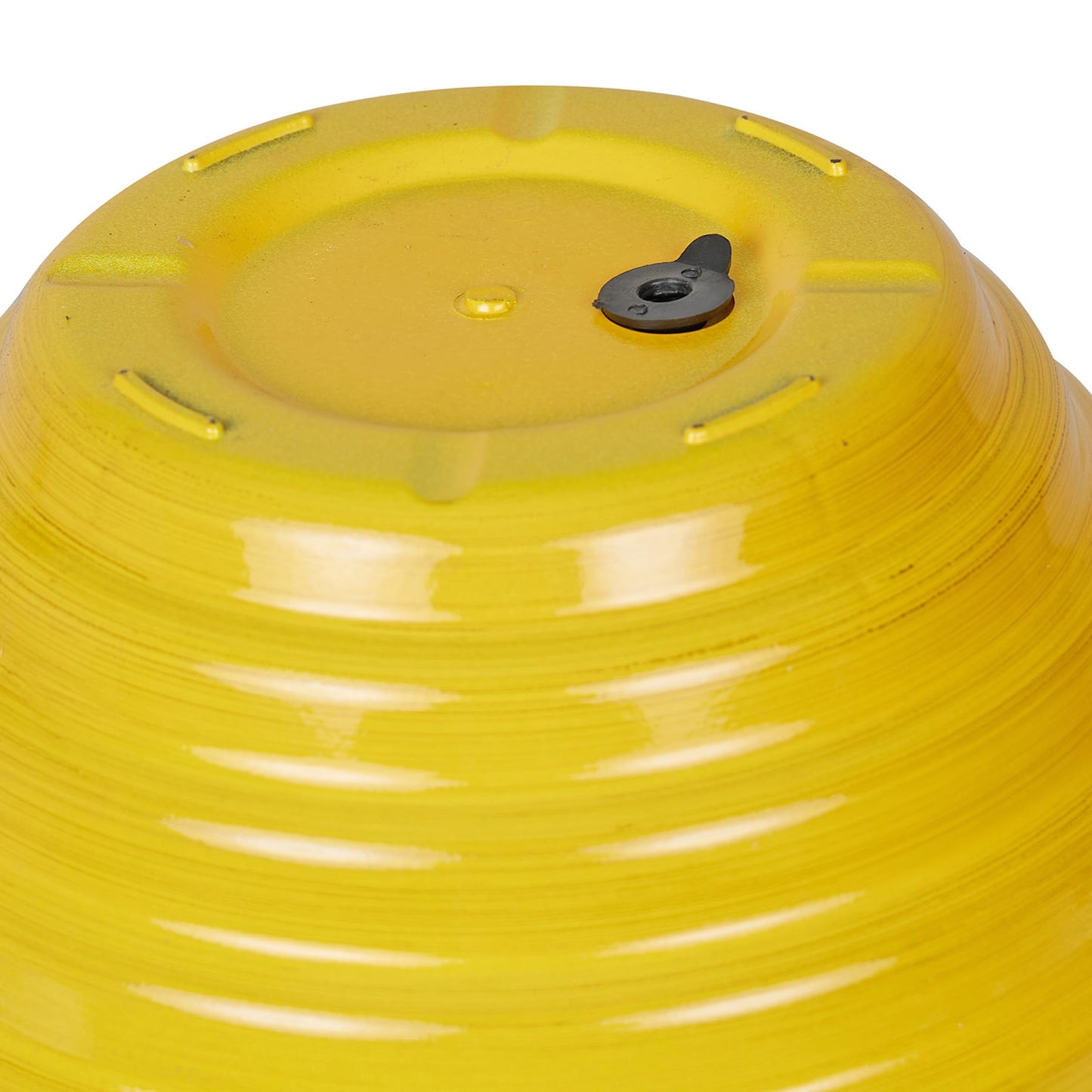 Alpine Corporation TWM116HH-S-YL Indoor/Outdoor 12" Round Plastic Planter, Ribbed Planter with Drainage Hole and Plug, Yellow