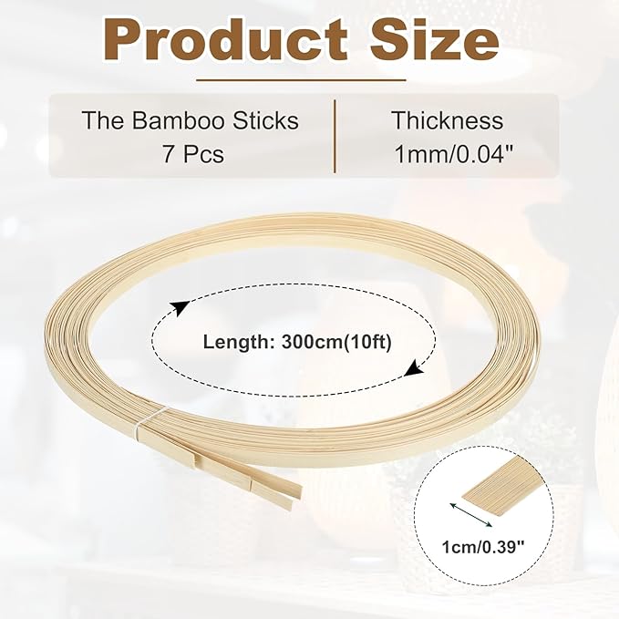 MECCANIXITY 7 Rolls Bamboo Strips