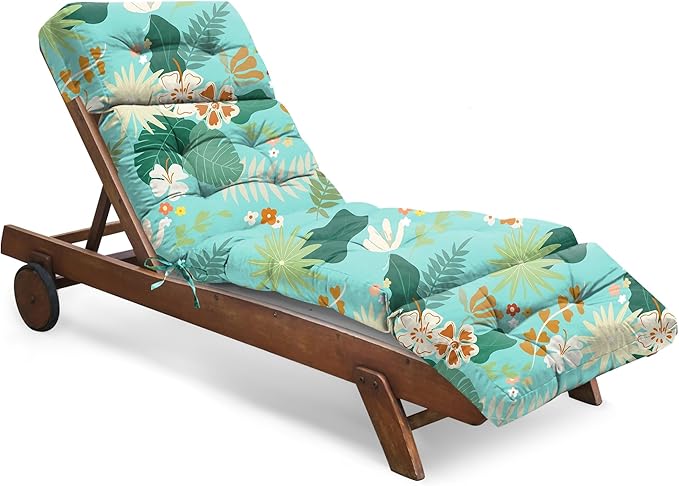 Outdoor Chaise Lounge Chair Cushion Waterproof 74.4 x 22 x 4.7 Inches Thickened