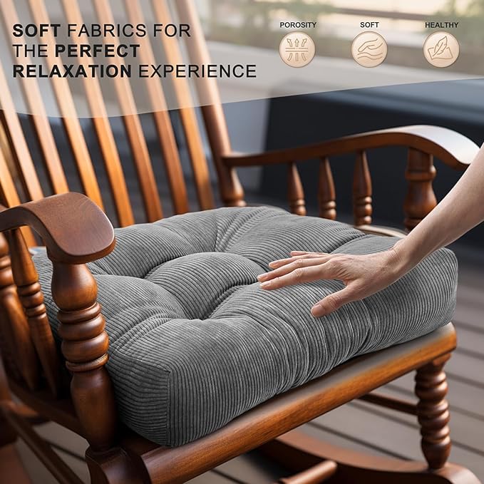 Lokex Rocking Chair Cushion Only, Tufted Non-Slip Comfortable Rocking Chair