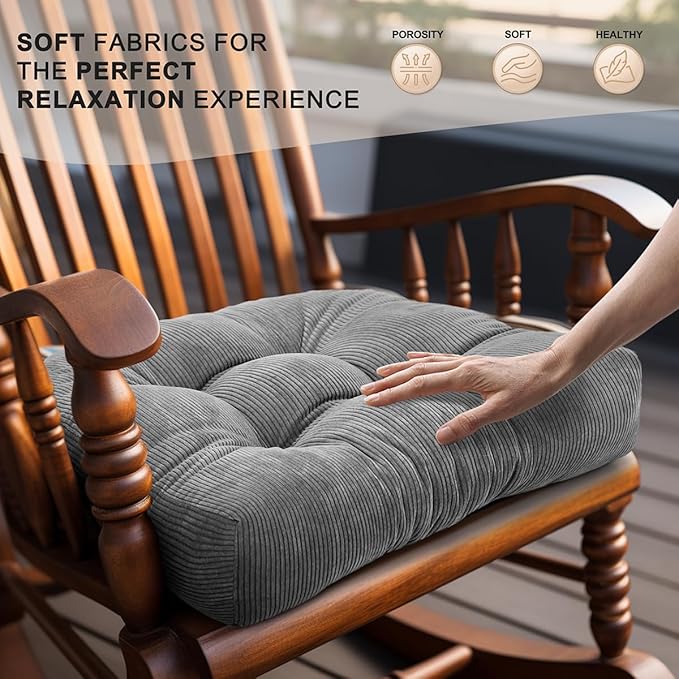 Lokex Rocking Chair Cushion Only, Tufted Non-Slip Comfortable Rocking Chair