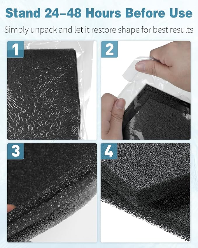 Pawfly 6 Pack Replacement Filter Sponges Aquarium Nano Bio Sponge Filter, Aquarium Filter Sponges Black Bio Foam for Fish Tank, Water Filtration Fish Tank Filter Accessories