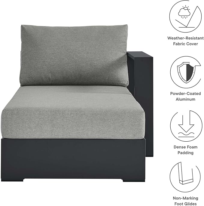 Modway Tahoe Powder-Coated Aluminum Outdoor Chaise Lounge Gray