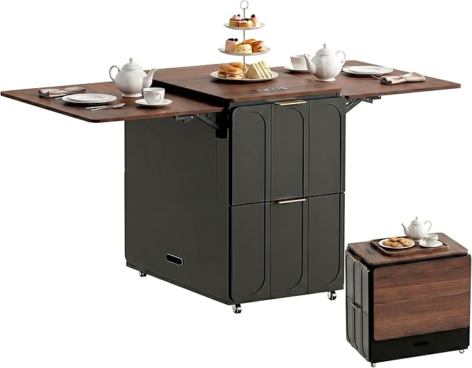 ModernMate 3-in-1 Folding Desk & File Cabinet, Fluted Multi-Storage Workspace