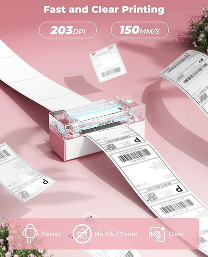 MUNBYN Bluetooth Thermal Label Printer, 4x6 Shipping Label Printer for Shipping Packages, Compatible with iOS, Android, PC, Mac, Chrome OS, Etsy, Ebay, Shopify, Amazon, USPS and More
