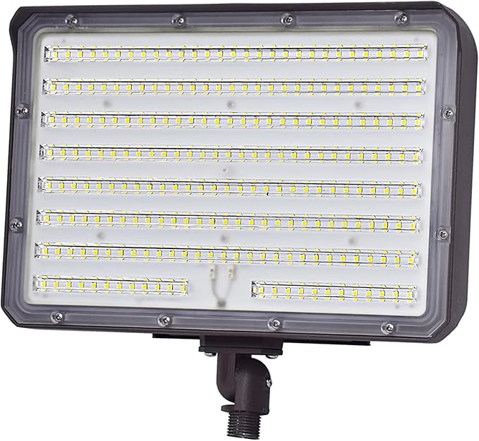 150W LED Outdoor Flood Light Dusk to Dawn, 5000K Daylight 21000Lms AC100-277V 1/2" Adjustable Knuckle Mount,ETL Listed IP65 Waterproof floodlight for Yard Garage