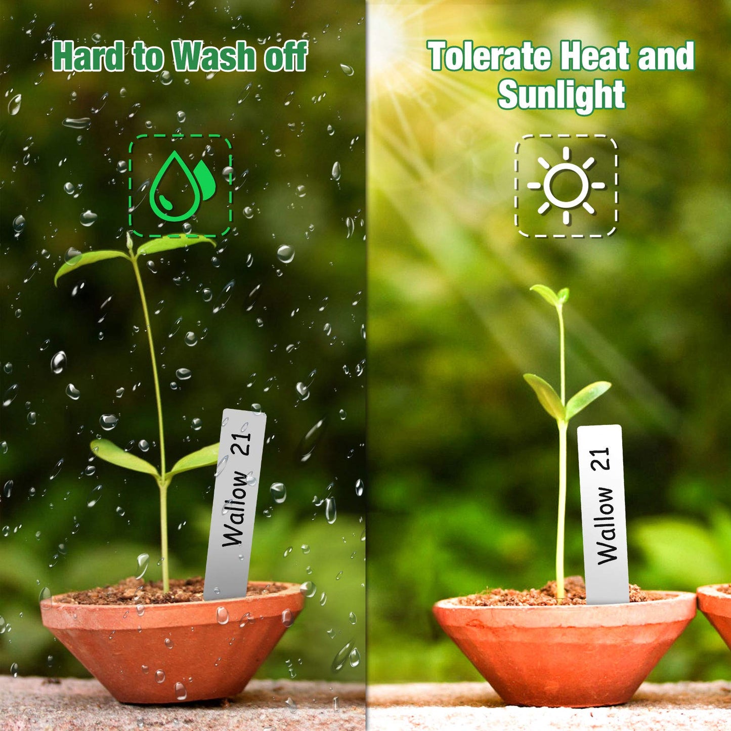 homenote Peat Pots, 4 Inch Seed Starting Pots with Drainage Holes Round(120 Pcs) with 4 Inch Plastic Plant Labels Waterproof Plant Tags(200 Pcs)