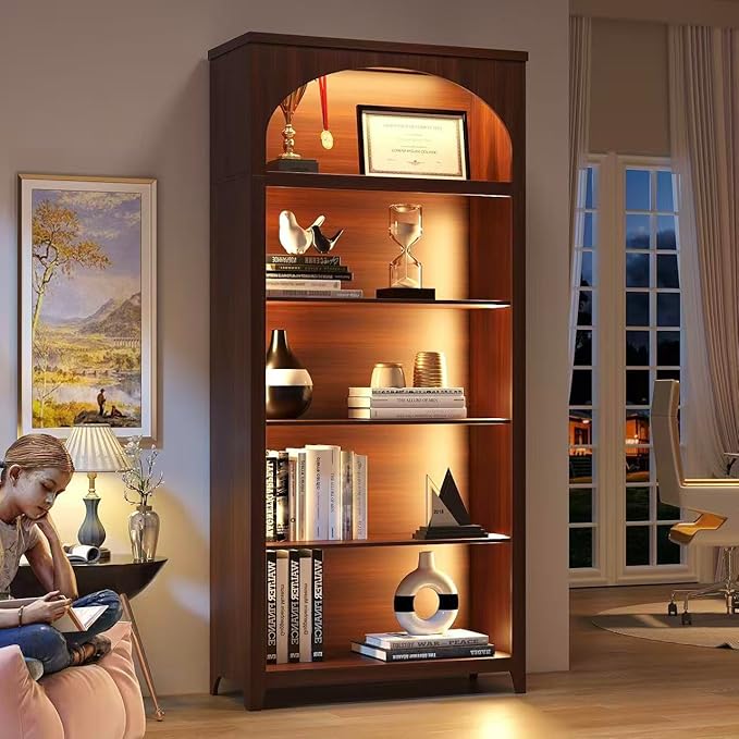 Dystler 5-Tier Arched Bookshelf