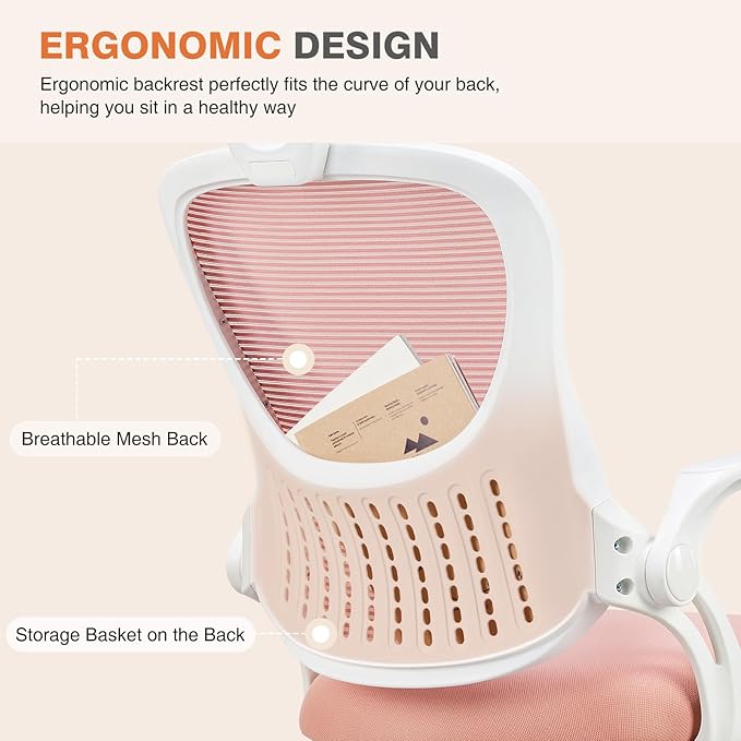 Sweetcrispy Office Computer Desk Chair, Ergonomic High-Back Mesh Rolling Work