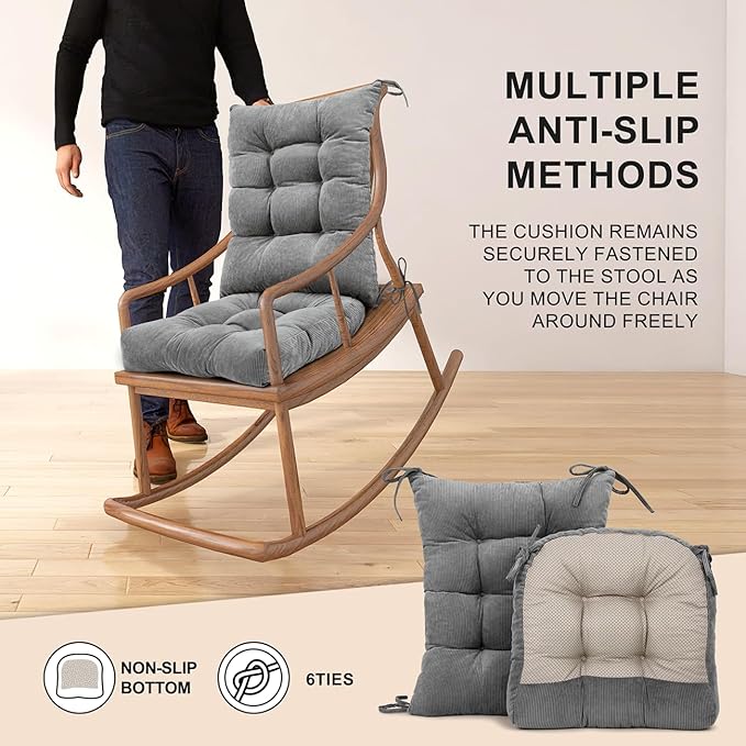 Lokex Rocking Chair Cushion Only, Tufted Non-Slip Comfortable Rocking Chair