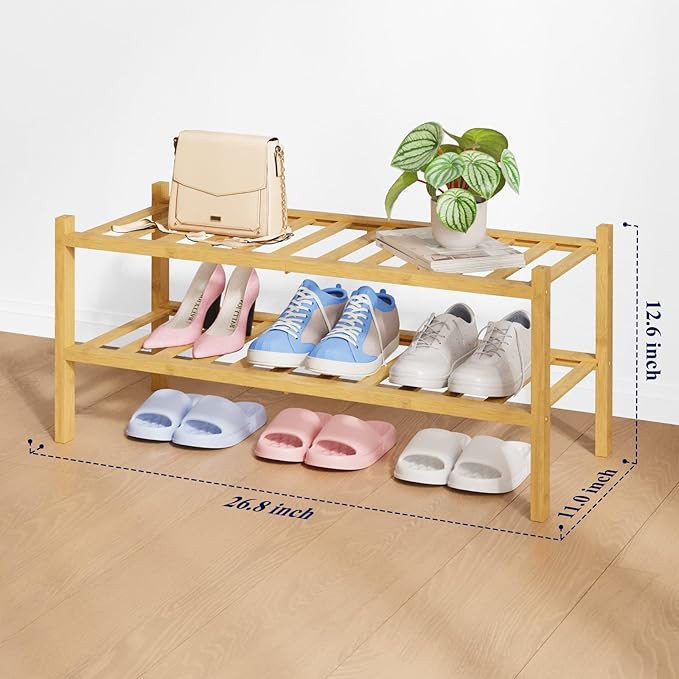 Kitsure Bamboo Wooden Shoe Rack