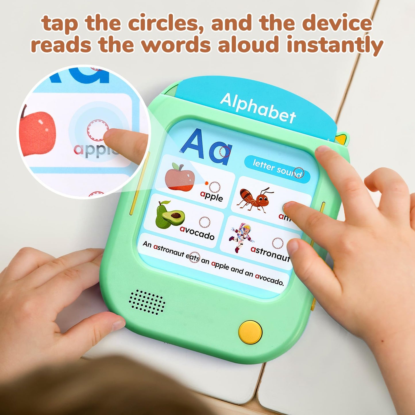 JoyCat Kids Learning Tablet, Learn to Read with 156 Pages, 600+ Words, 40+ Themes, 100+ Interactive Games, Phonics Talking Flash Cards, Screen-Free Toddler Learning Toys Gifts for 2-6 Year Old