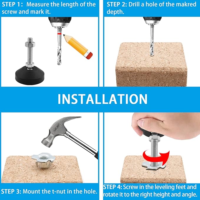 Luomorgo 4 Pcs M8 Leveling Feet