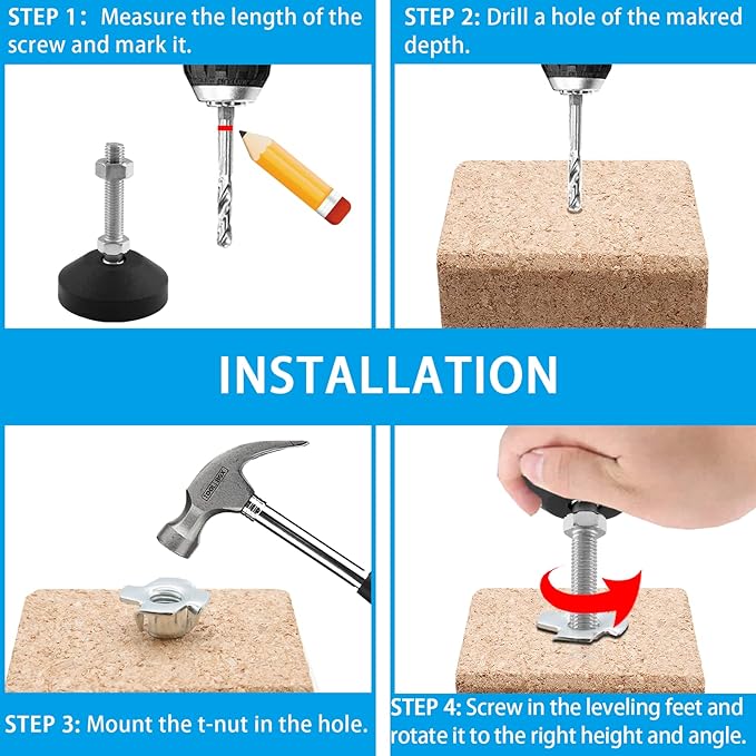 Luomorgo 4 Pcs M10 Leveling Feet