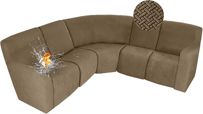 ALIECOM 100% Waterproof Recliner Sectional Couch Covers L Shape Stretch Corner
