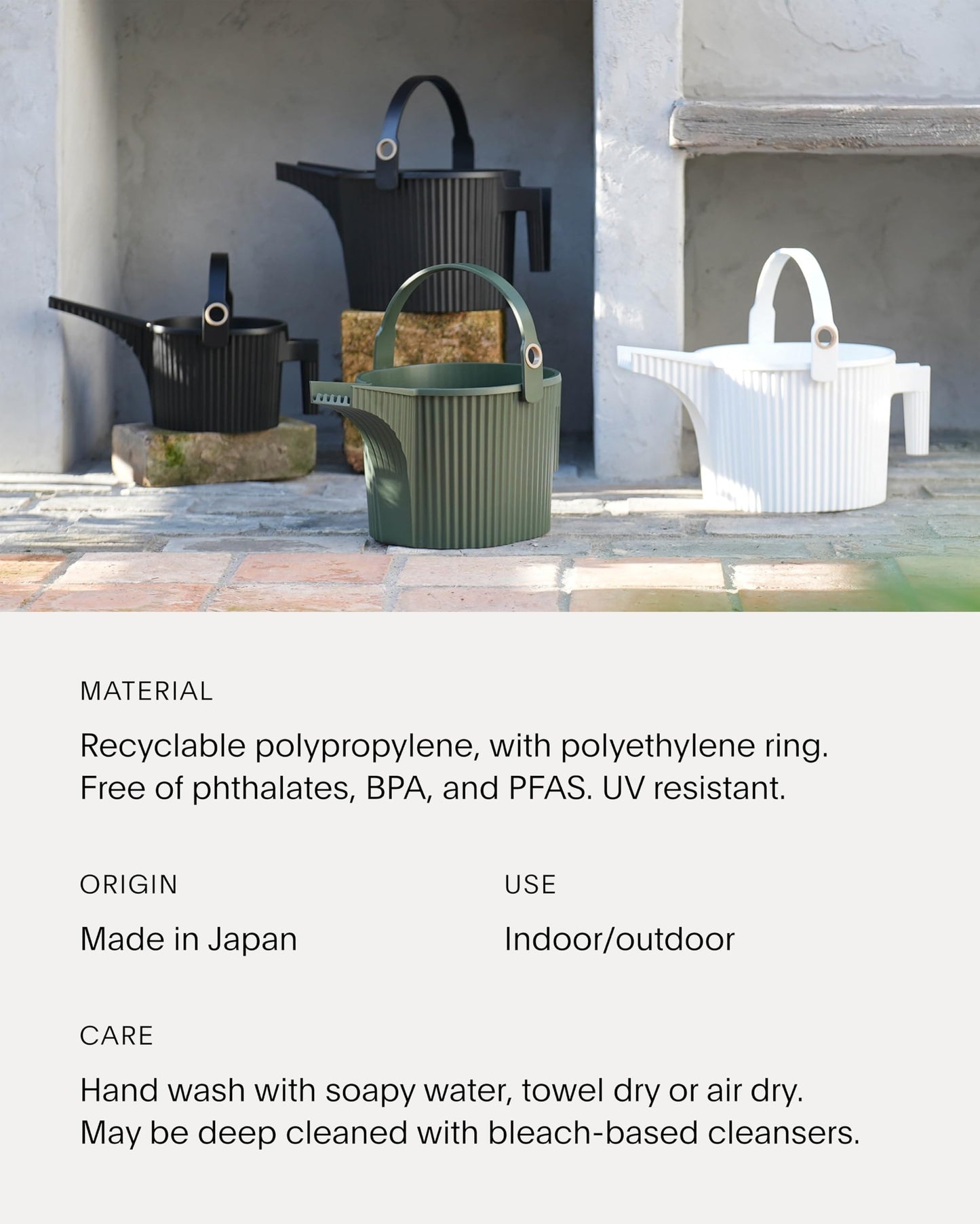 Hachiman Large Watering Can - 5 L Plant Watering Can with Widened Spout for Indoor and Outdoor Plants - Hands-Free Filling - 15" × 7.2" - White