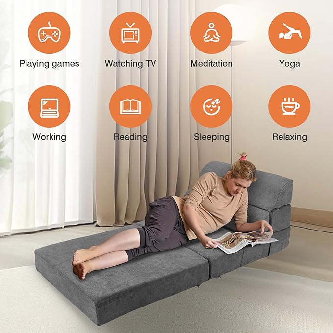 Foldable Sofa Bed for Adults Comfy Folding Sofa Bed, Convertible Sleeper Sofa