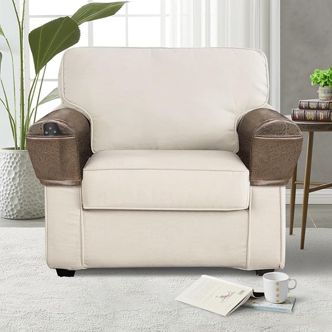 ANARACHON Leather Look Couch Arm Covers Set of 2 Armrest Covers