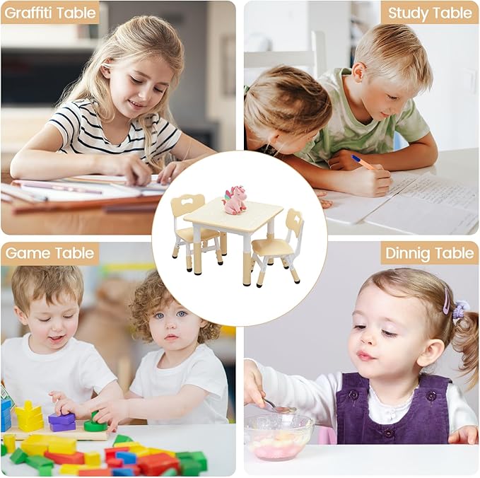 GAOMON Kids Table and 2 Chairs Set