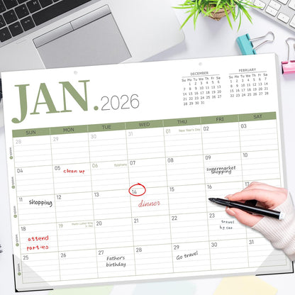 GuassLee Desk Calendar 2026, 18-Month Hanging Desk/Wall Calendar From 2026 Jan-2027 Jun, 14" X 11" Monthly Planner with Thick Paper For Office Home School Desk Organizing