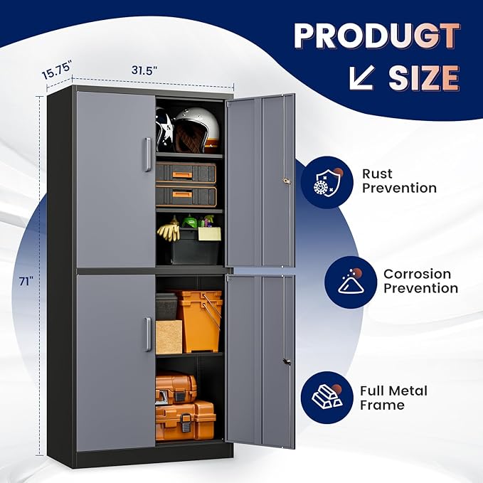 Yizosh Metal Storage Locking Cabinet