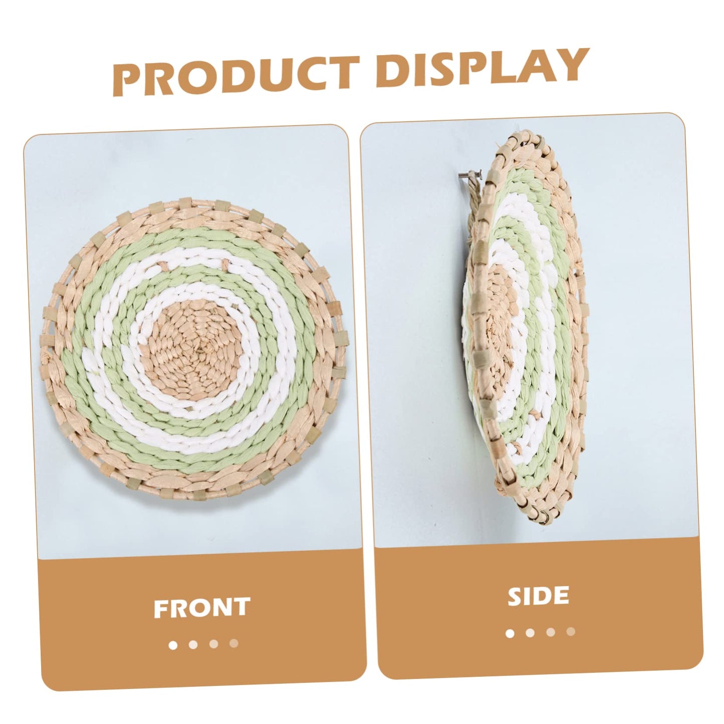 BESTOYARD Nordic Style Straw Wall Decoration 7.79 Inch Woven Hanging Pendant Boho Jute Wall Art for Bedroom Kitchen Home Decor