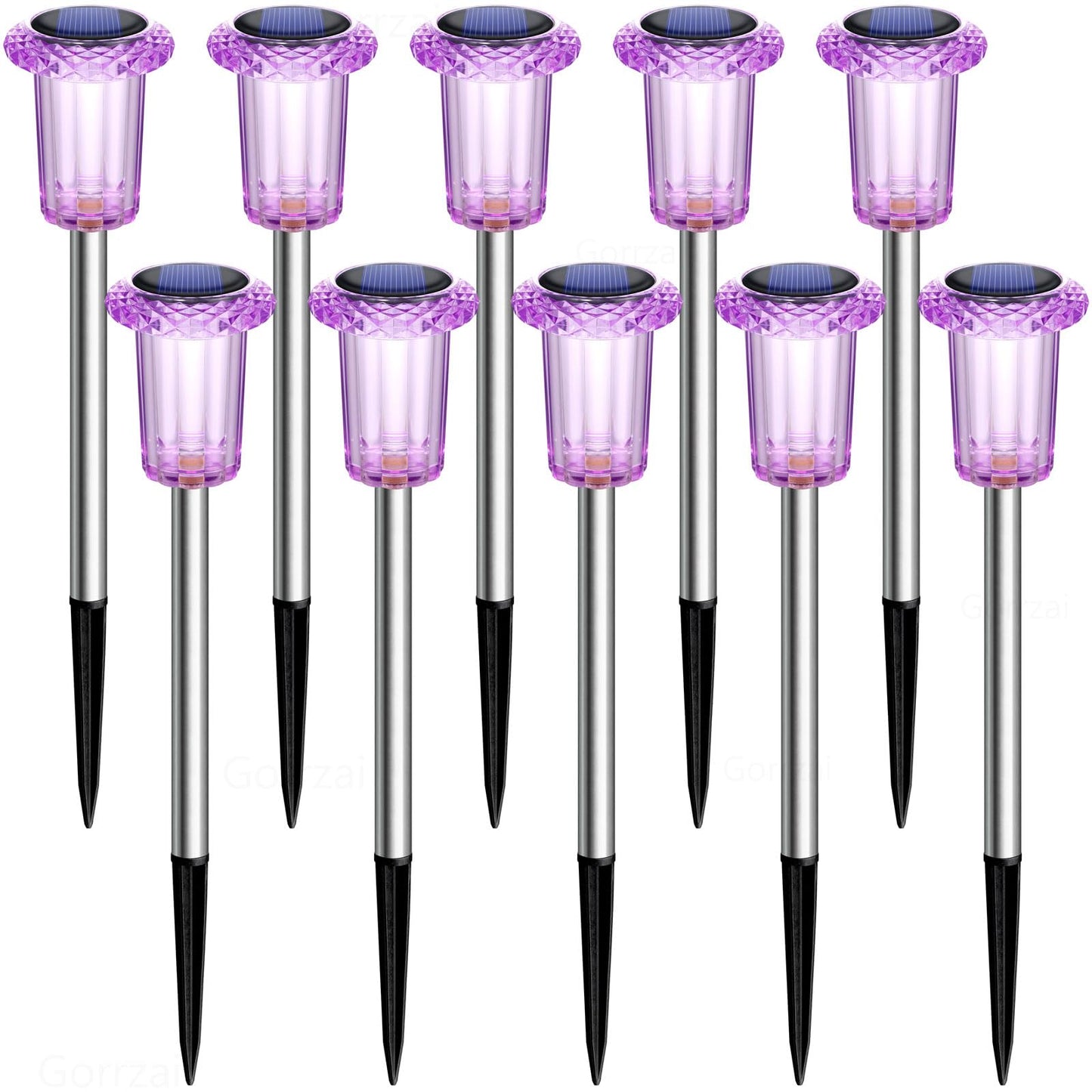 Gorrzai Christmas Solar Lights Outdoor 10 Pack Solar Pathway Lights Outdoor Halloween Decorations Waterproof Yard Lighting for Driveway Garden Walkway Path Landscape Lawn