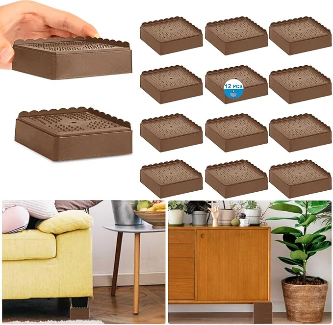 Bed Risers 1 inch, 2 inch, 3 inch, 4 inch Heavy Duty, Adjustable Furniture Riser