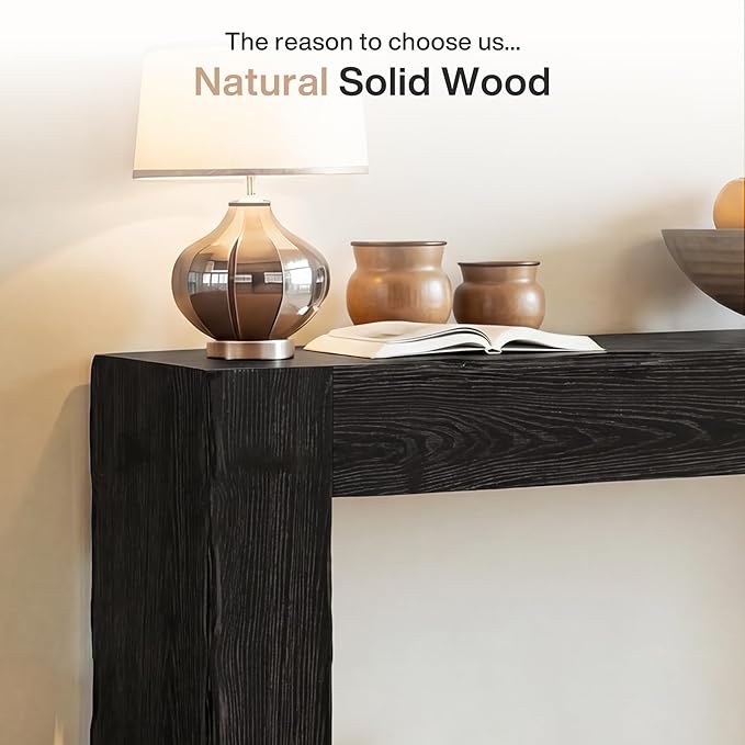 Tribesigns 63-Inch Solid Wood Console Sofa Table, Farmhouse Long Entryway Table
