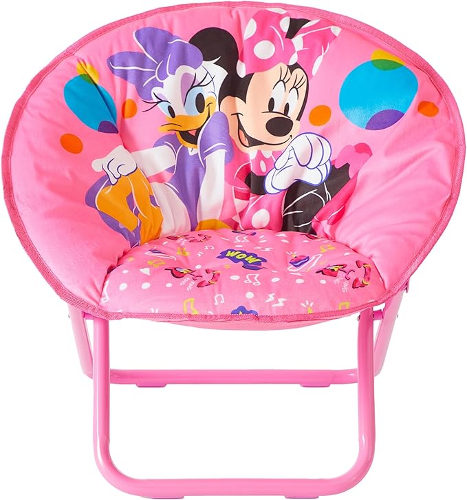 Disney Minnie Mouse Toddler Folding Saucer Chair – 19" Soft Plush Seat