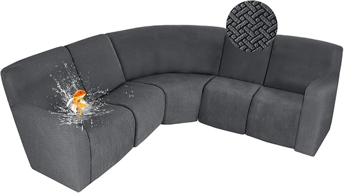 ALIECOM 100% Waterproof Recliner Sectional Couch Covers L Shape Stretch Corner