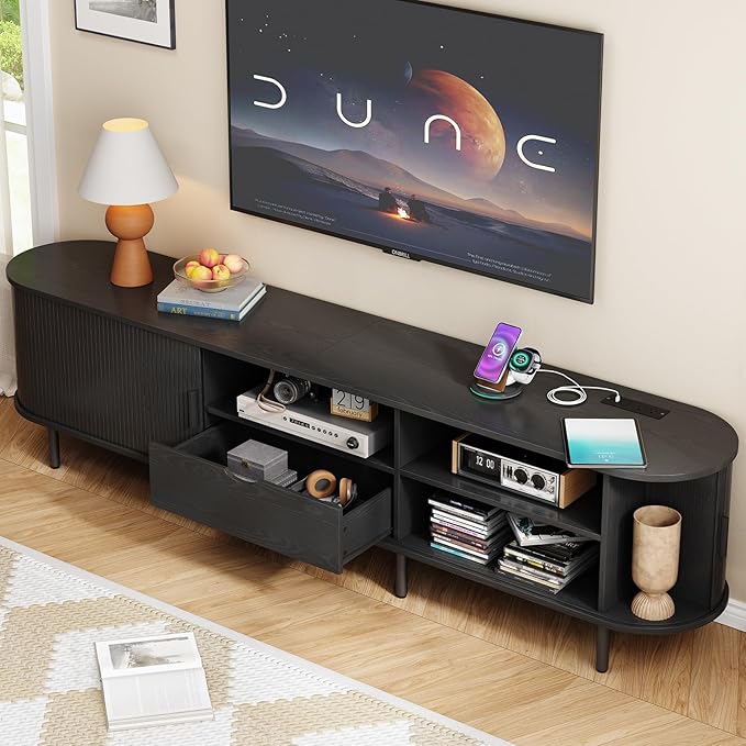 ONBRILL 86.6" TV Stand with Power Outlet
