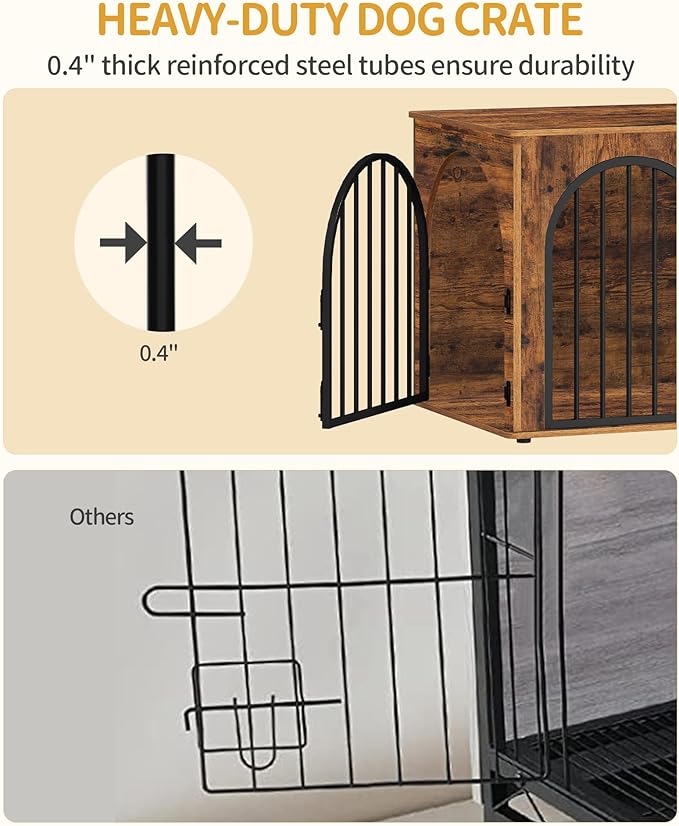 Hzuaneri 39.4" Wooden Dog Crate Furniture, Indoor Dog Kennel Dogs Cage
