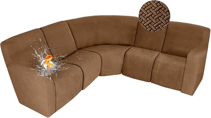 ALIECOM 100% Waterproof Recliner Sectional Couch Covers L Shape Stretch Corner