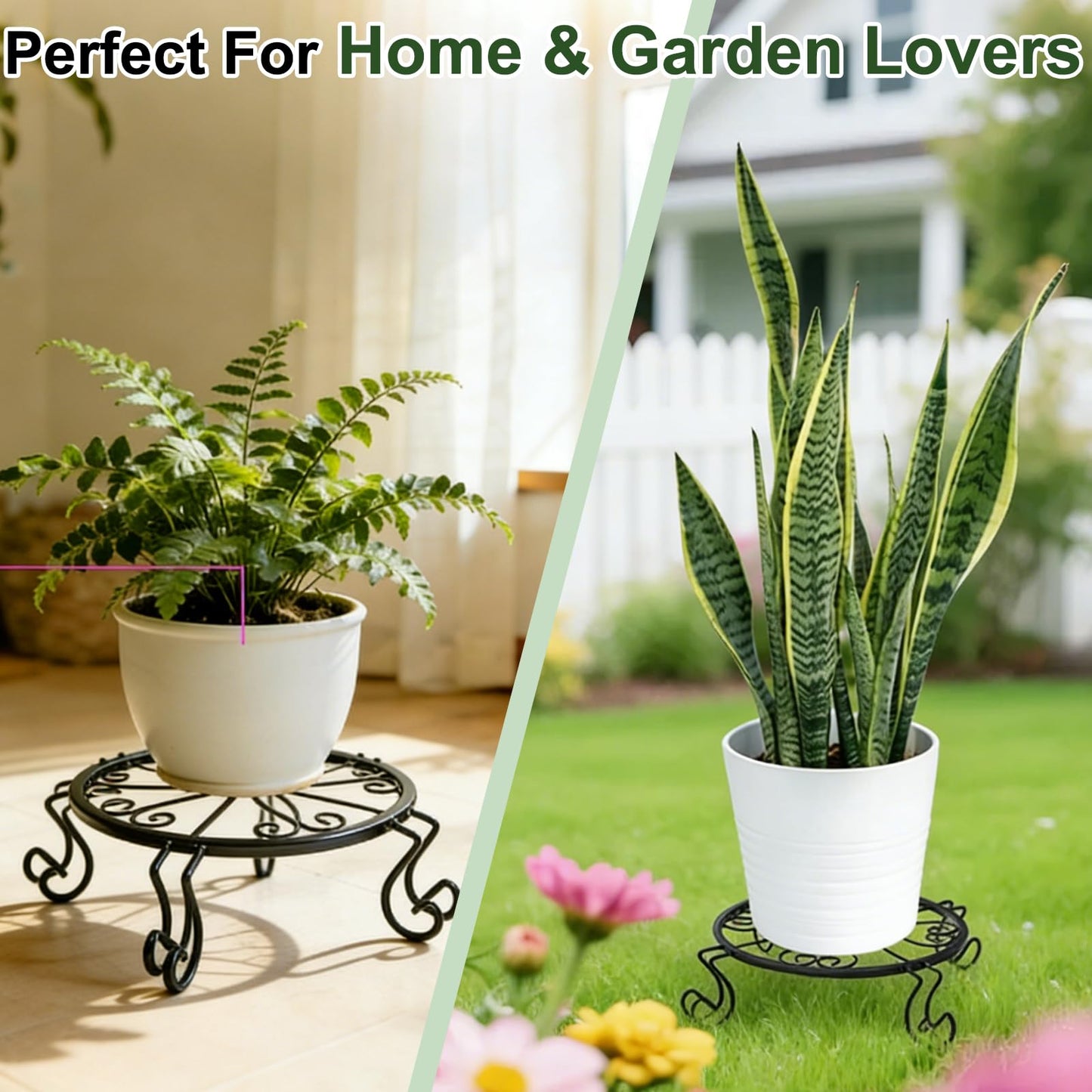 Kylinbigda Metal Plant Stand Indoor/Outdoor, Low Corner Plant Stand, Decoration Small Plant Holders for Home, Anti-Rust Iron Heavy Duty Plant Holders, Flower Pot Rack Display Shelf, Black (3 Pack)