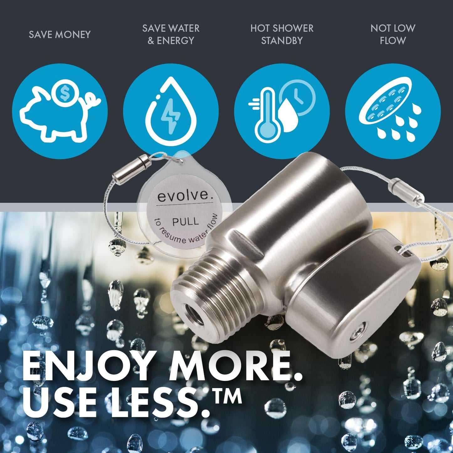 Evolve ShowerStart Thermostatic Shut-off Valve, Water- and Energy-Saving Valve for Most Bathroom Fixtures, Not Low Flow, Uniform Plumbing Code Certified, 1-Pack
