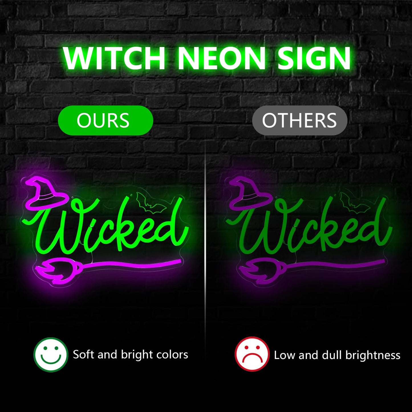 Jeanchrl Witch Neon Sign Halloween Neon Lihts for Bedroom Movie LED Lights for Room Dimmable Green Light Up Sign for Halloween Party Musical Led Sign for Wall Art Decor Gifts for Witch Fans Lovers
