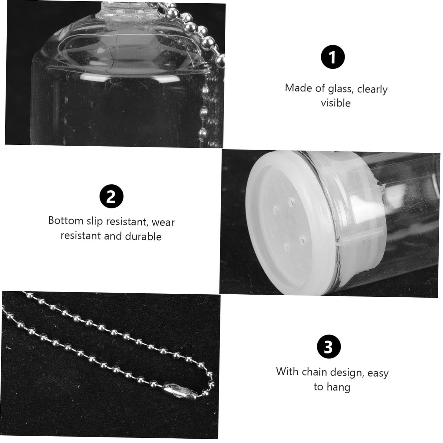 Totority 5pcs Mini Terrarium Keychain Pendant Creative Cactus Glass Cover Ornament for Bags Backpacks and Purses Lightweight and Portable Decor No Plants Included