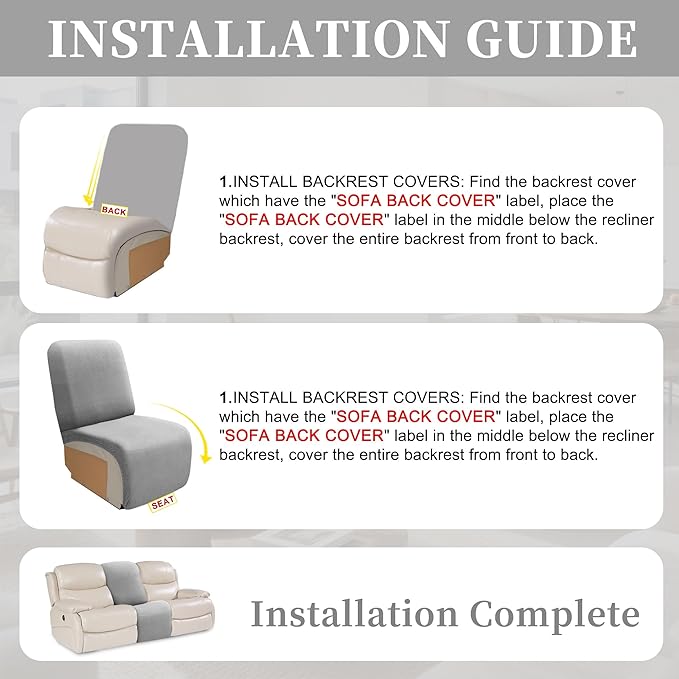 100% Waterproof Sectional Recliner Couch Covers