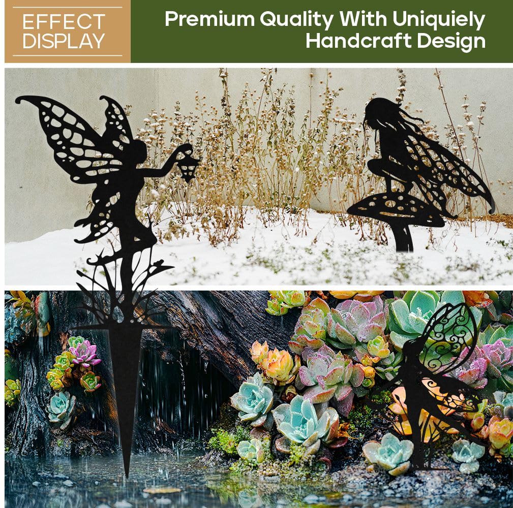 Decorative Garden Stakes, Fairy Garden Statues for Home and Garden (6)
