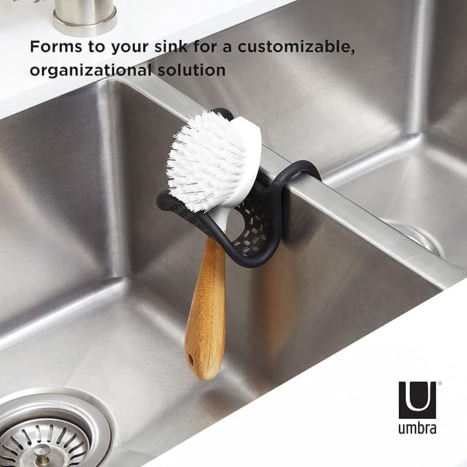 Umbra Sling Sponge Holder for Kitchen Sink – No Suction Cups, Flexible Caddy