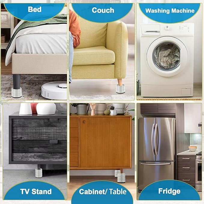 Bed Risers 1 inch, 2 inch, 3 inch, 4 inch Heavy Duty, Adjustable Furniture Riser