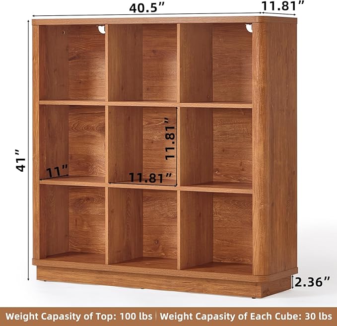 Joaxswe 9 Cube Storage Book Shelf, 40.5" Wide Organizer Bookshelf