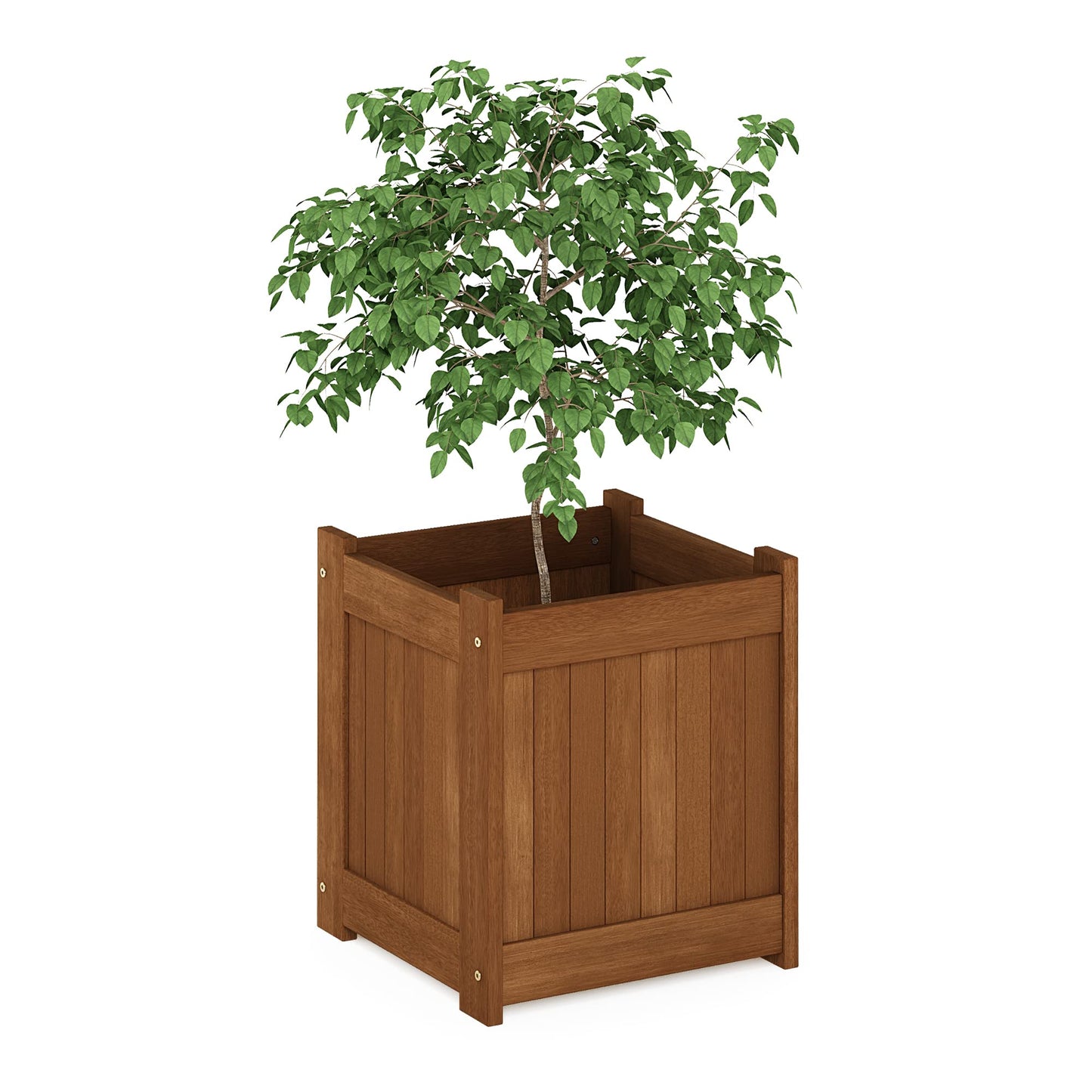 Furinno FG16450 Tioman Hardwood Flower Box, One-Pack, Natural