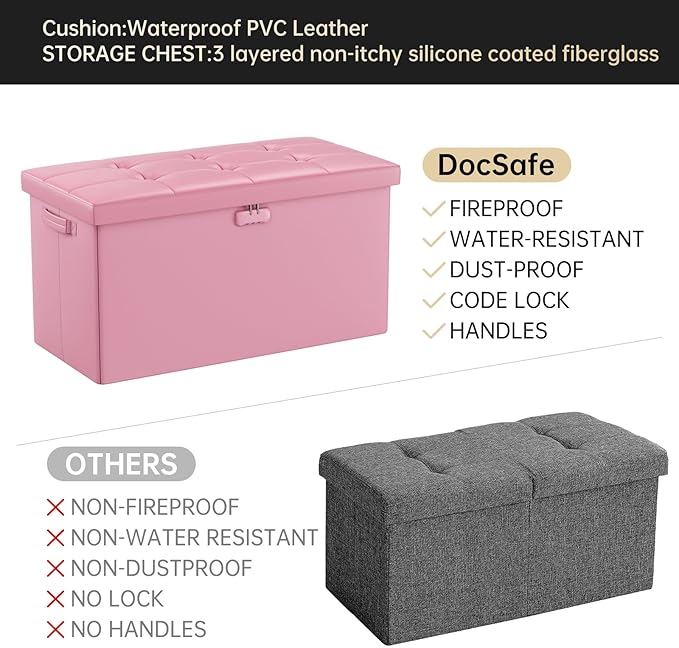 DocSafe Storage Ottoman Bench